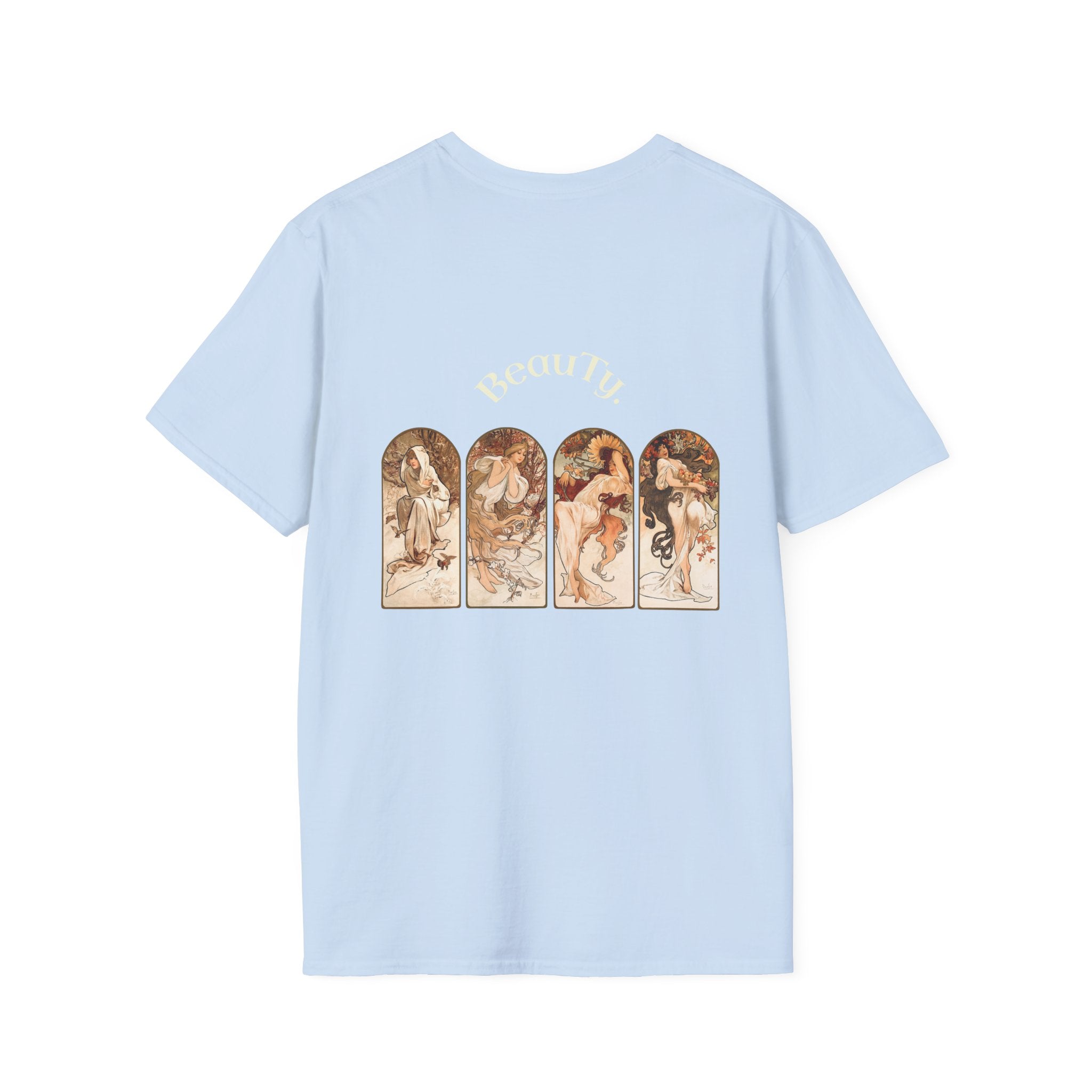 Art Nouveau Floral Goddess T-Shirt — Vintage Portrait Tee