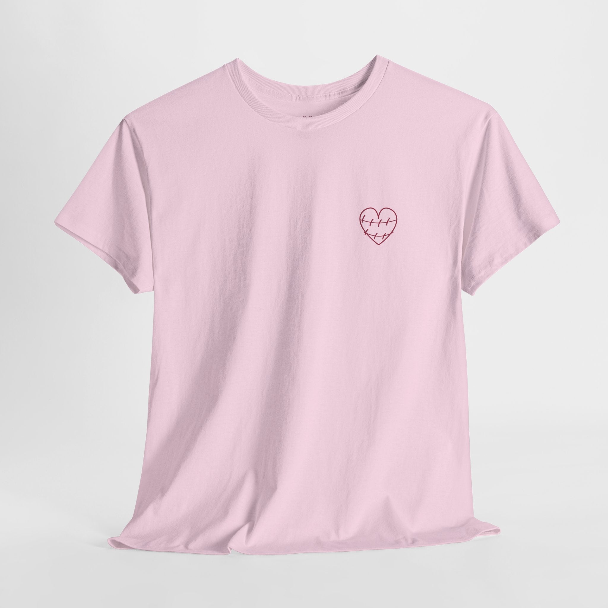 Heart Script Tee — 'Love Me Back Together' Minimalist Cotton T-Shirt