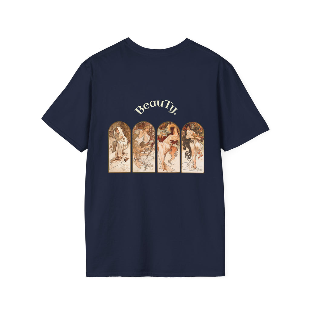 Art Nouveau Floral Goddess T-Shirt — Vintage Portrait Tee