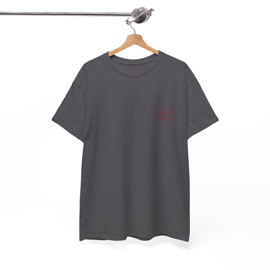 Heart Script Tee — 'Love Me Back Together' Minimalist Cotton T-Shirt