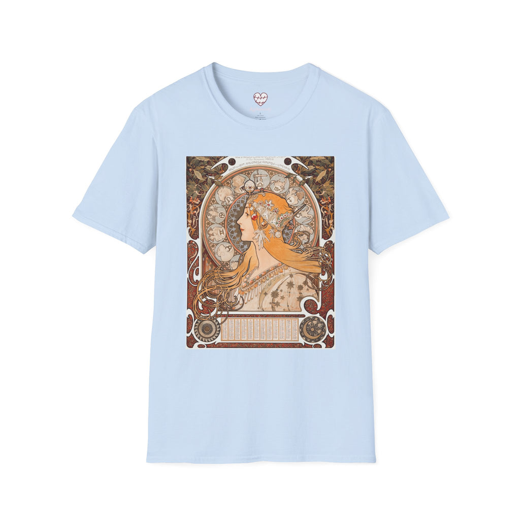 Art Nouveau Floral Goddess T-Shirt — Vintage Portrait Tee