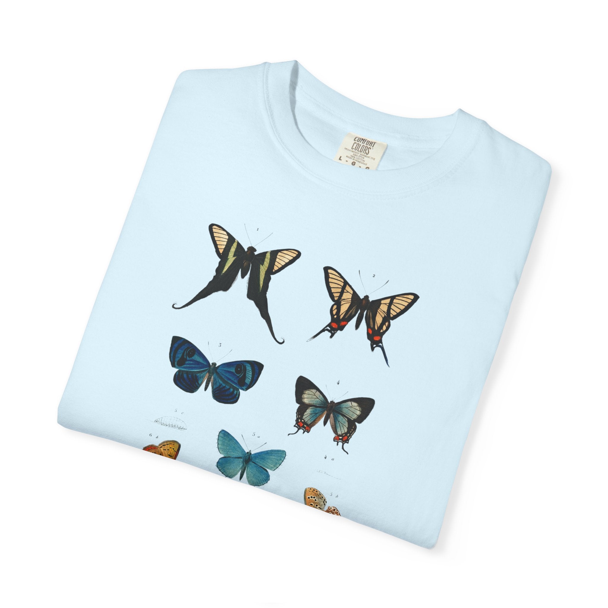 Butterfly & Floral Bird Tee — Vintage Nature Graphic T-Shirt