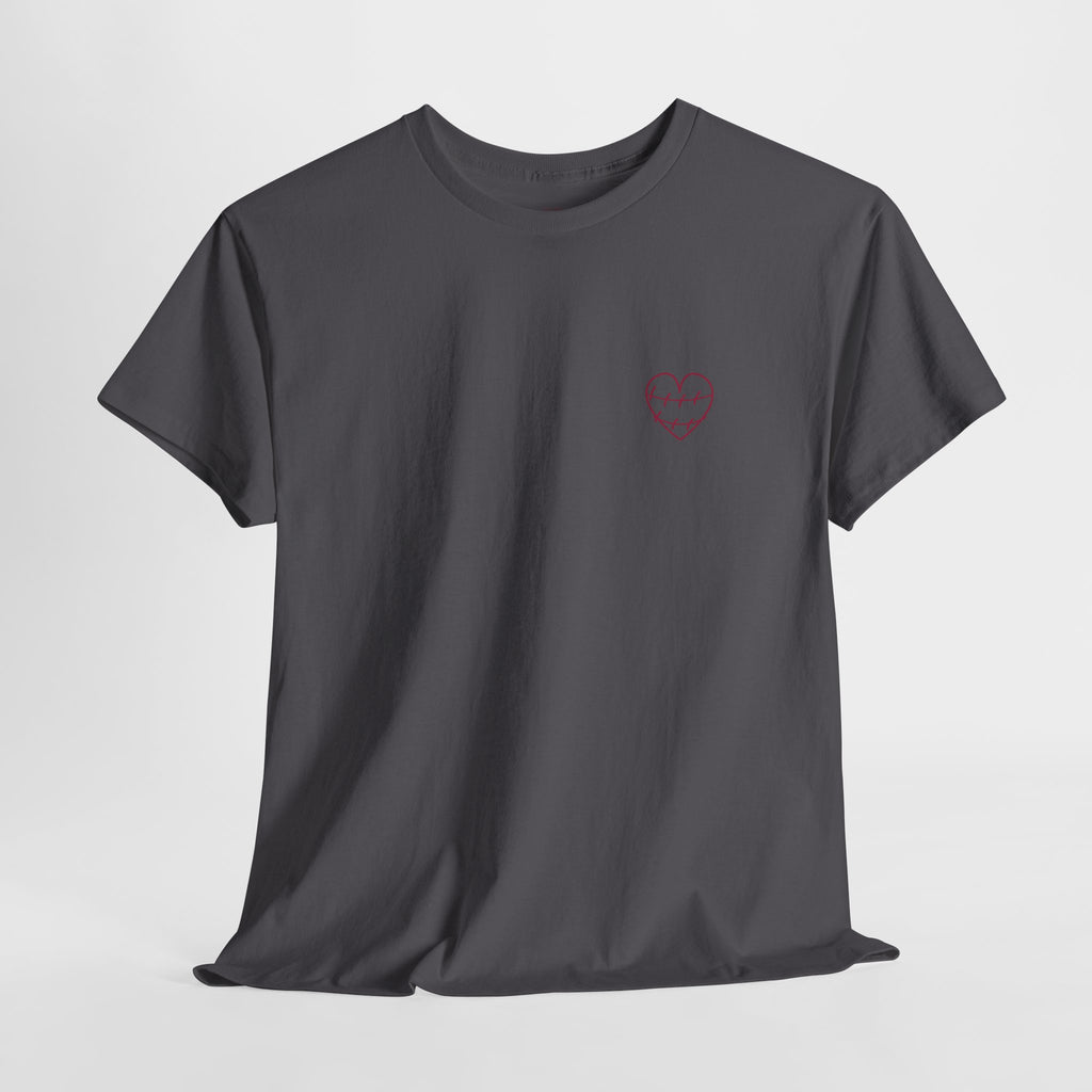 Heart Script Tee — 'Love Me Back Together' Minimalist Cotton T-Shirt