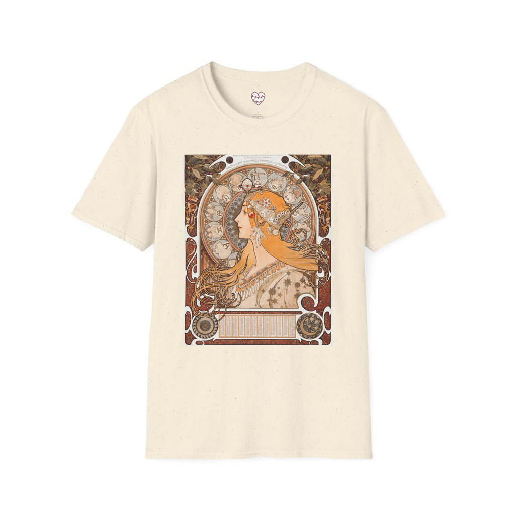 Art Nouveau Floral Goddess T-Shirt — Vintage Portrait Tee