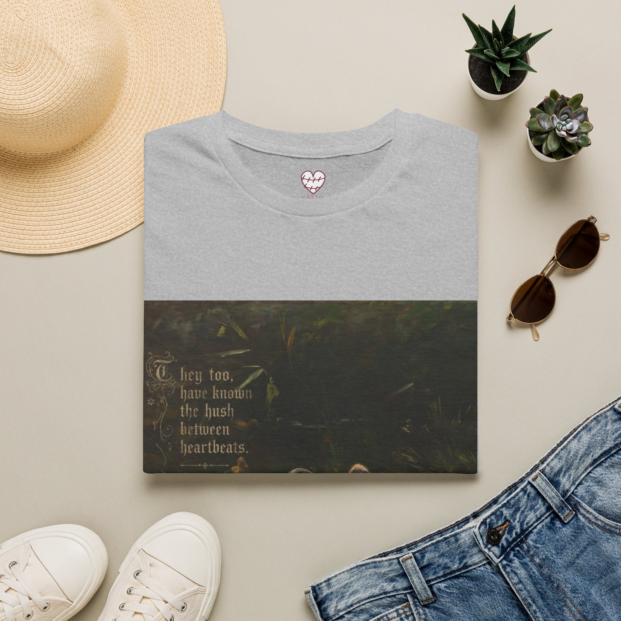 Vintage Cottagecore Tee — "To live too, have known the hush between heartbeats"