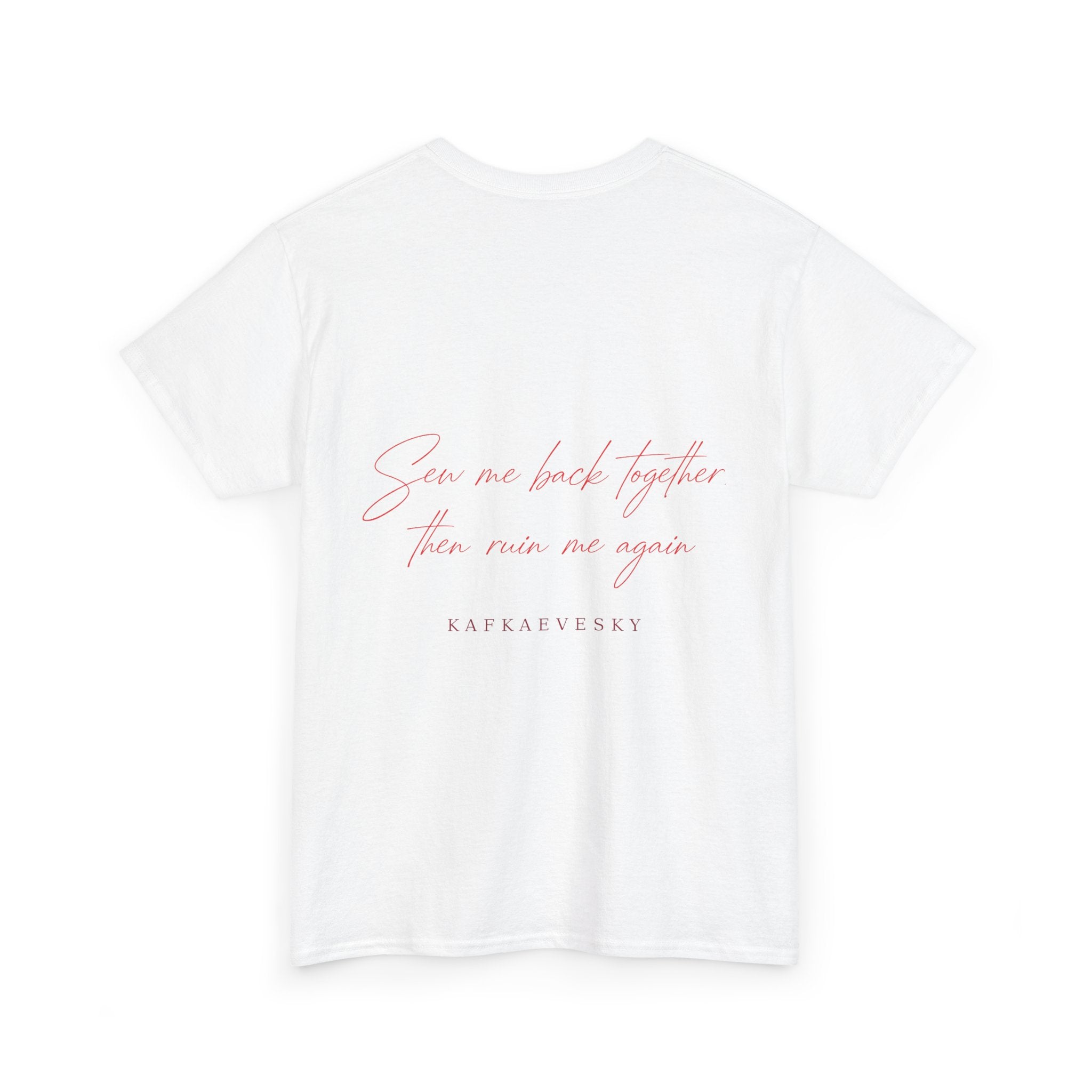 Heart Script Tee — 'Love Me Back Together' Minimalist Cotton T-Shirt
