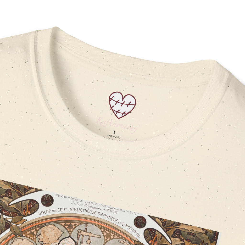 Art Nouveau Floral Goddess T-Shirt — Vintage Portrait Tee
