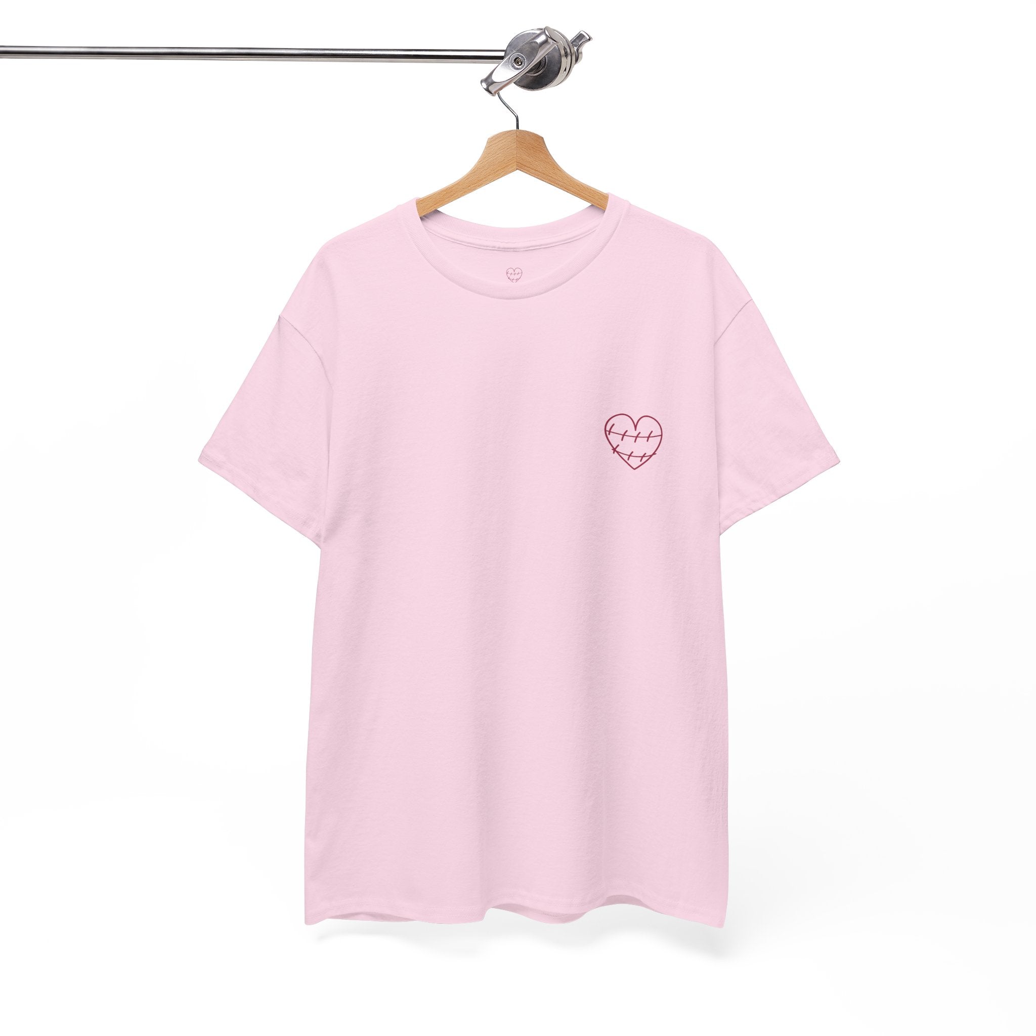 Heart Script Tee — 'Love Me Back Together' Minimalist Cotton T-Shirt