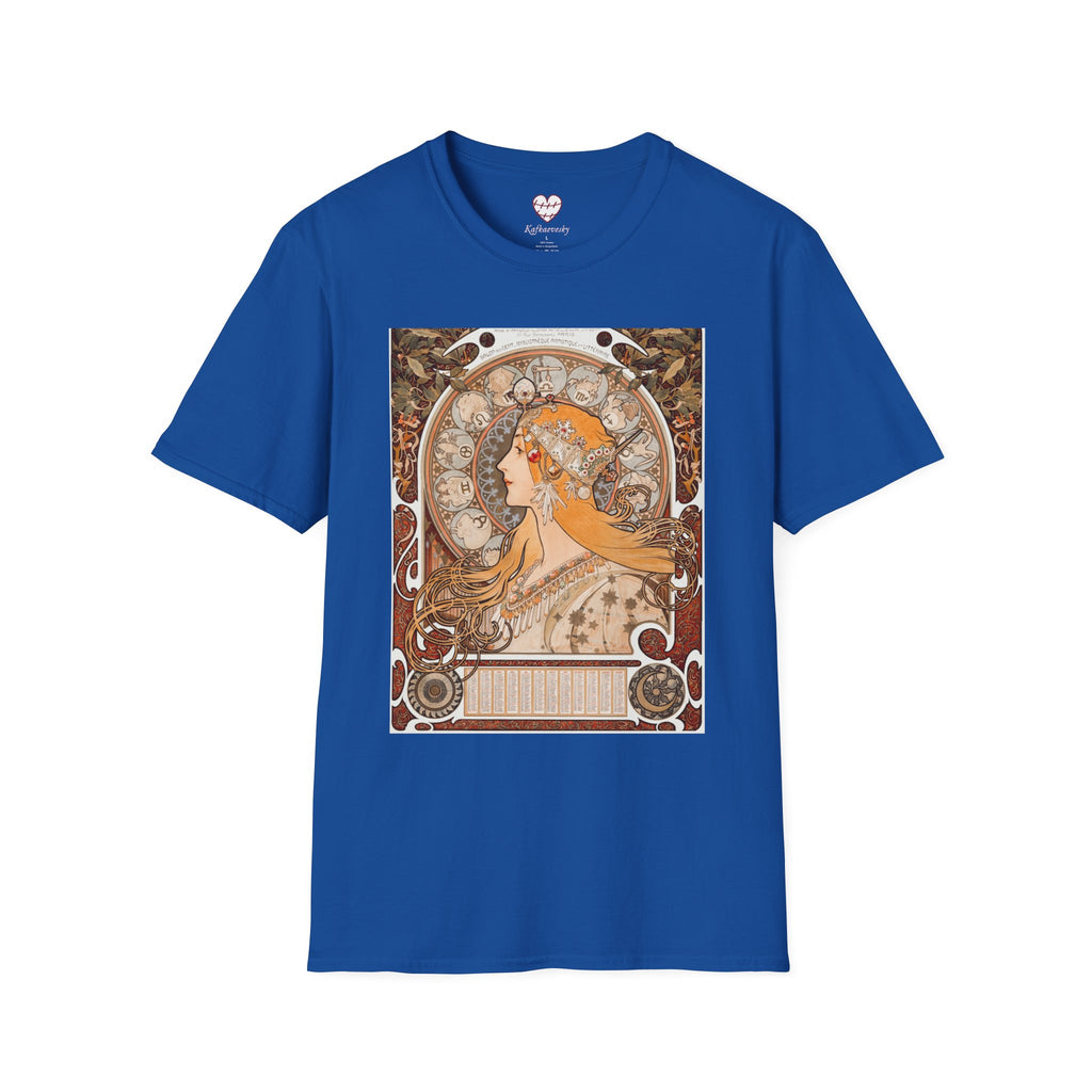 Art Nouveau Floral Goddess T-Shirt — Vintage Portrait Tee