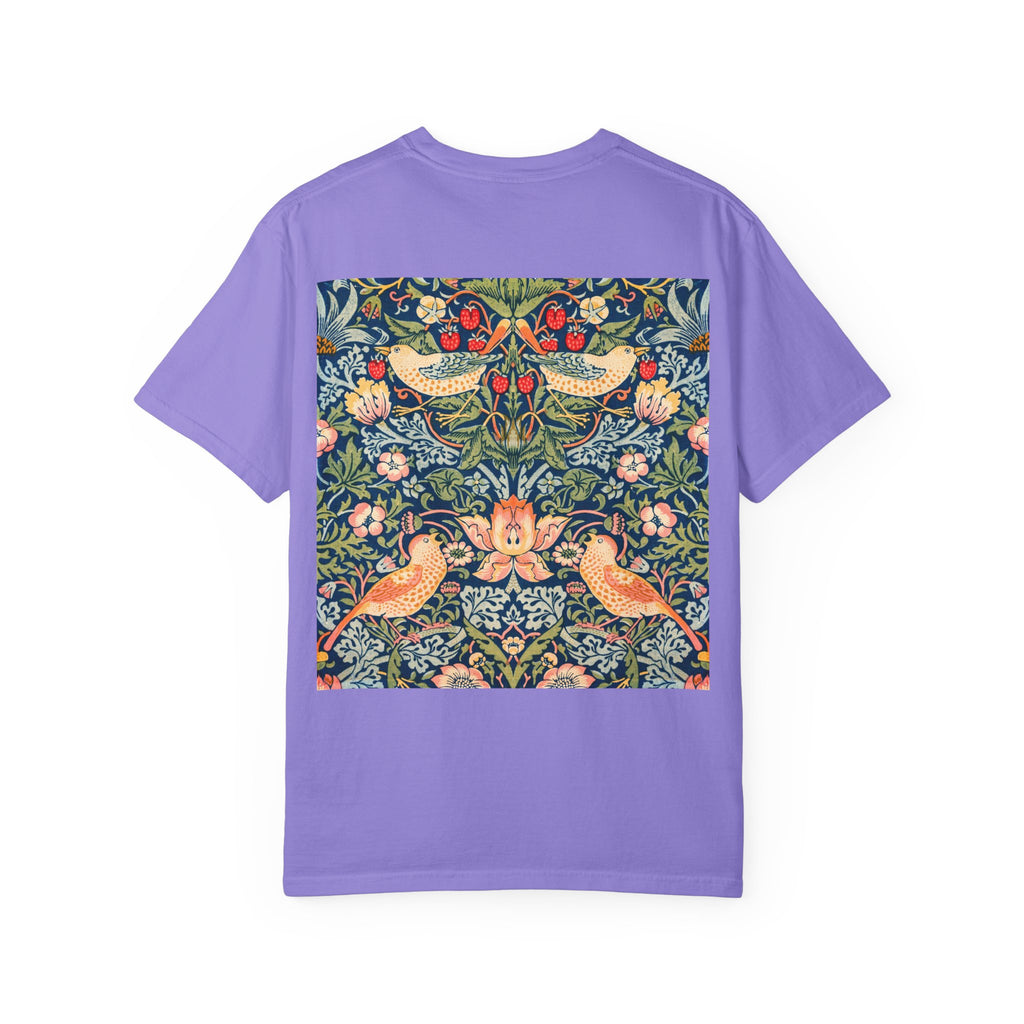 Butterfly & Floral Bird Tee — Vintage Nature Graphic T-Shirt