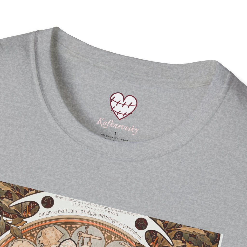 Art Nouveau Floral Goddess T-Shirt — Vintage Portrait Tee