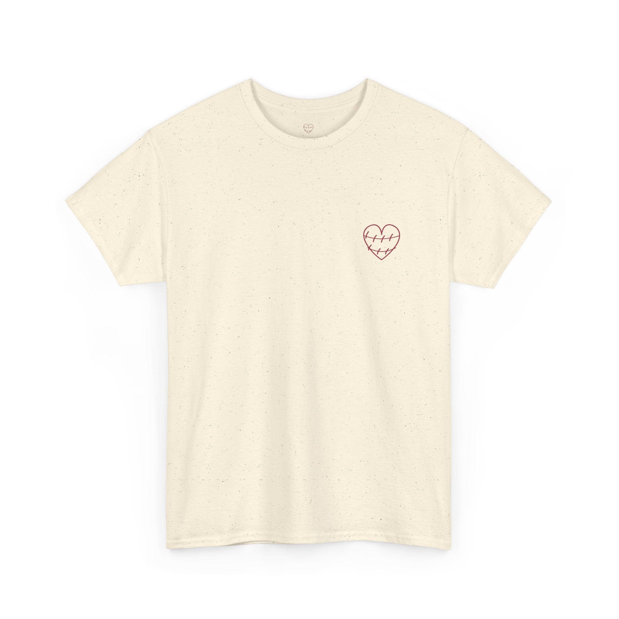 Heart Script Tee — 'Love Me Back Together' Minimalist Cotton T-Shirt