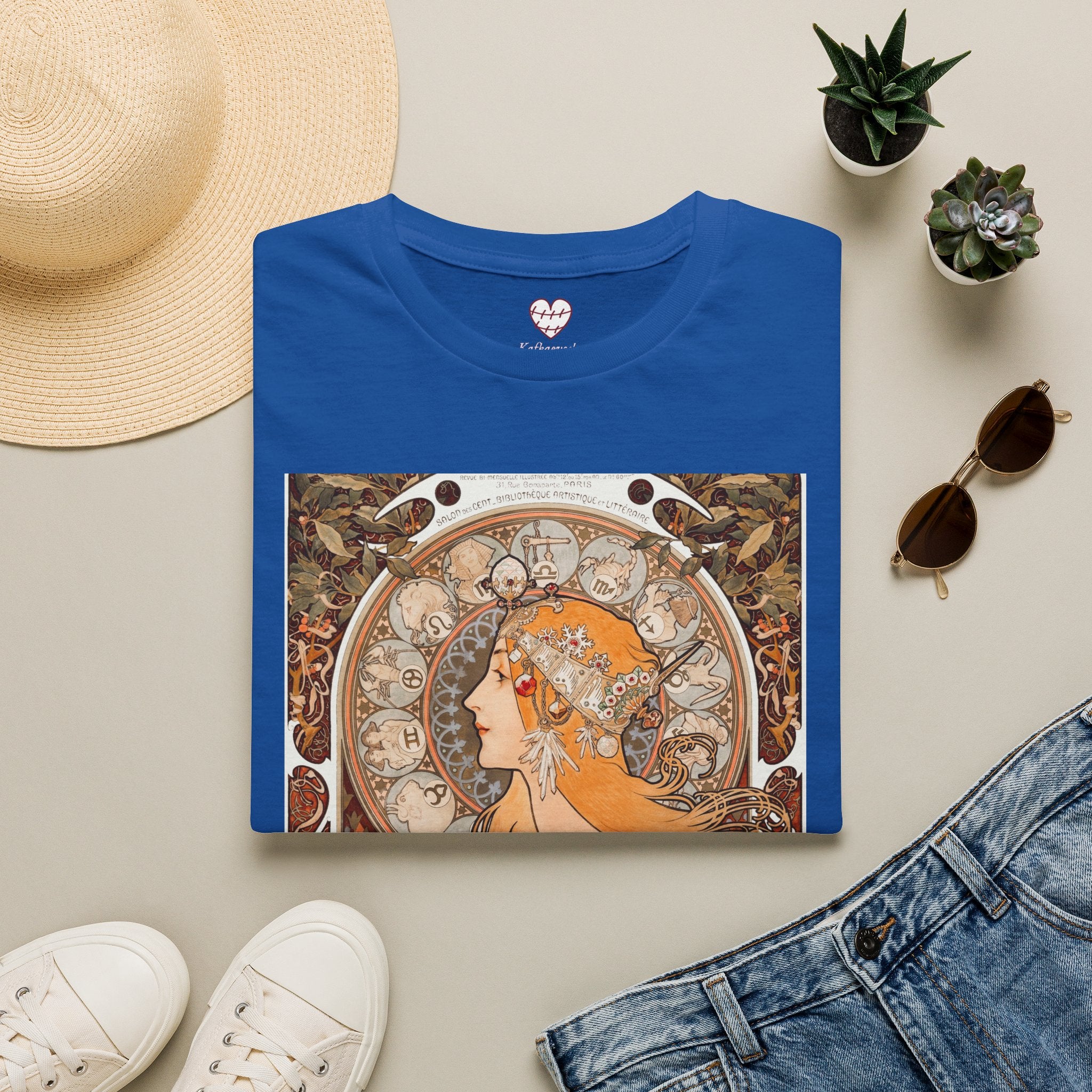 Art Nouveau Floral Goddess T-Shirt — Vintage Portrait Tee