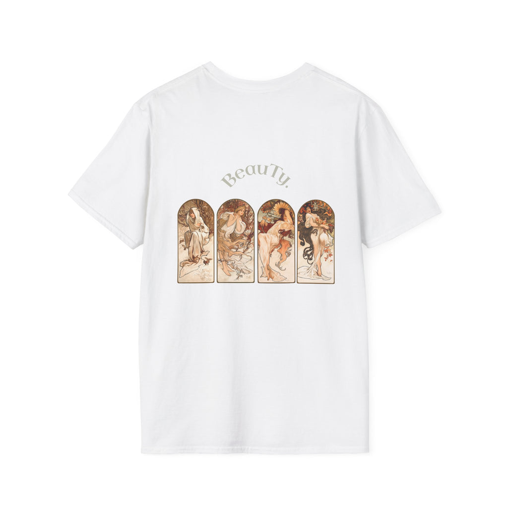 Art Nouveau Floral Goddess T-Shirt — Vintage Portrait Tee