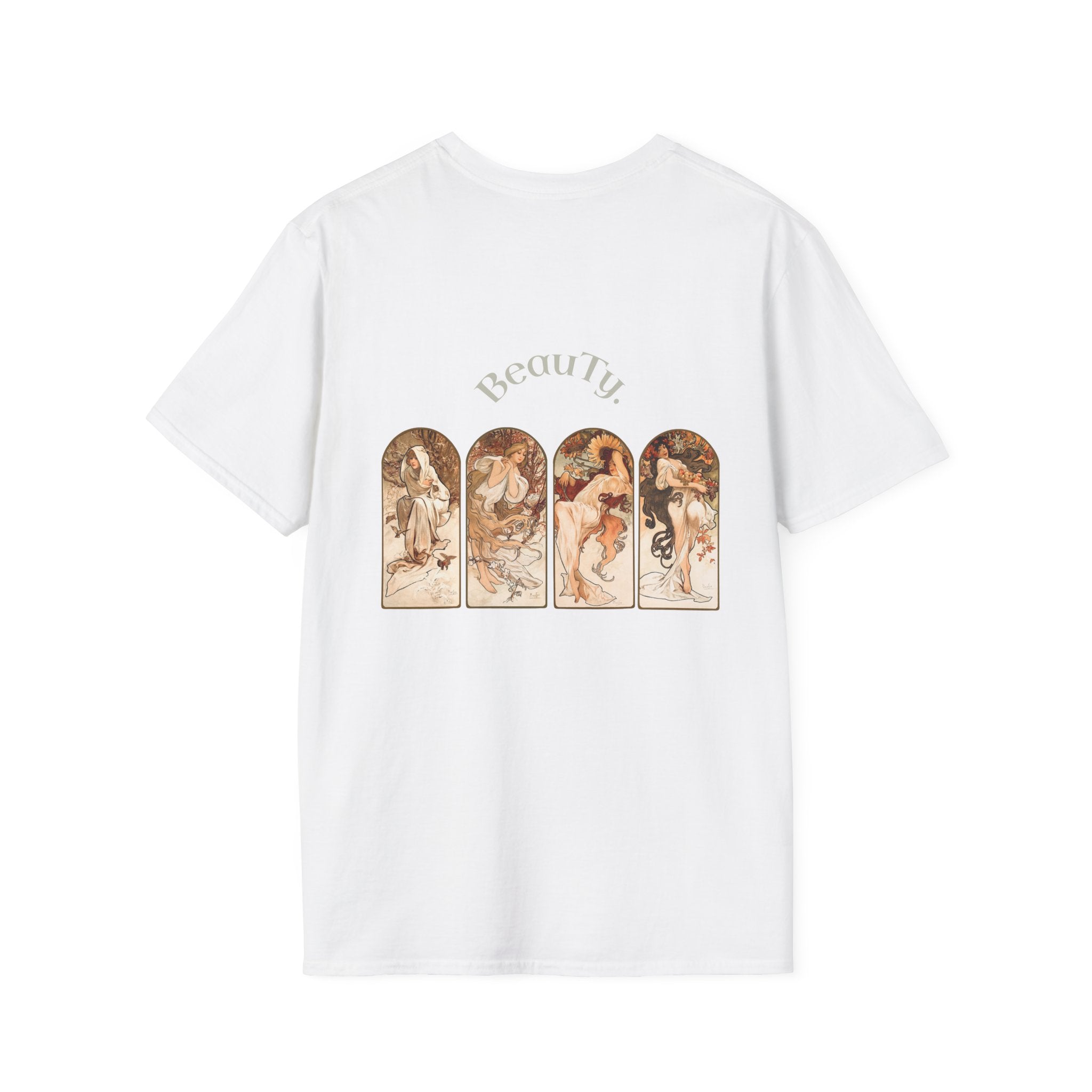 Art Nouveau Floral Goddess T-Shirt — Vintage Portrait Tee