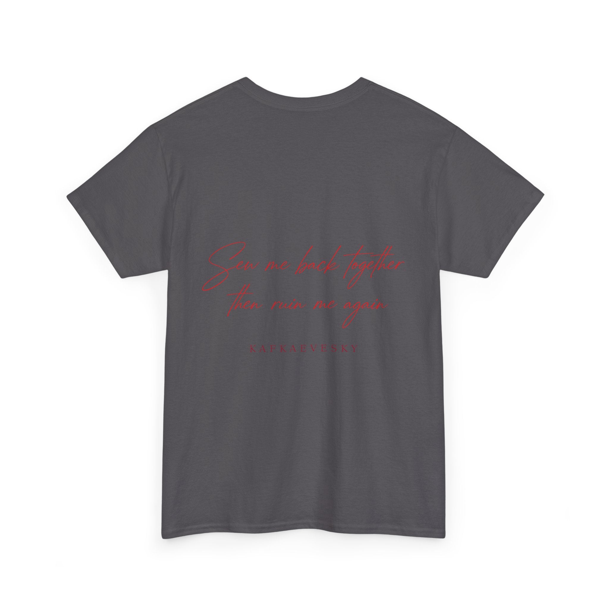 Heart Script Tee — 'Love Me Back Together' Minimalist Cotton T-Shirt