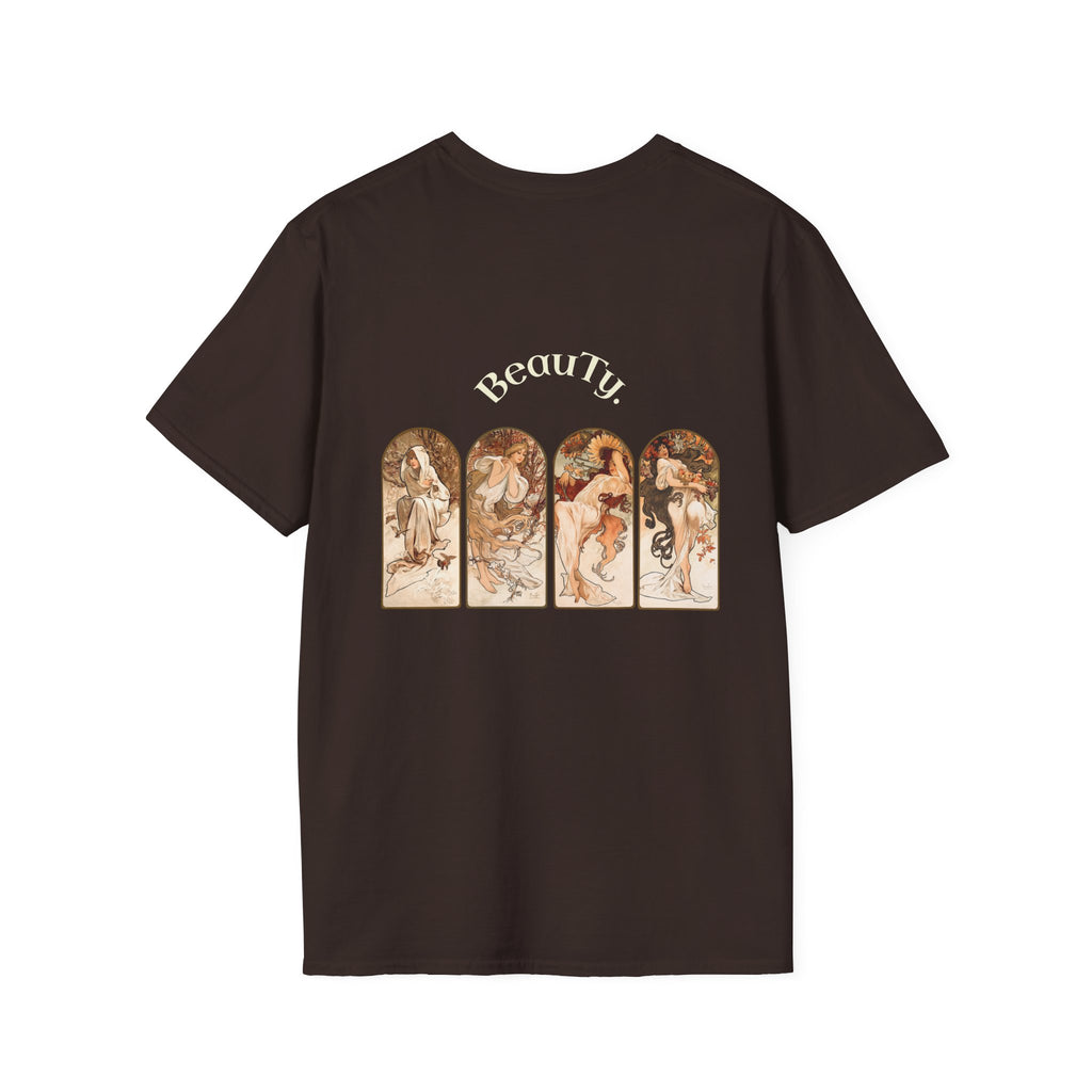 Art Nouveau Floral Goddess T-Shirt — Vintage Portrait Tee