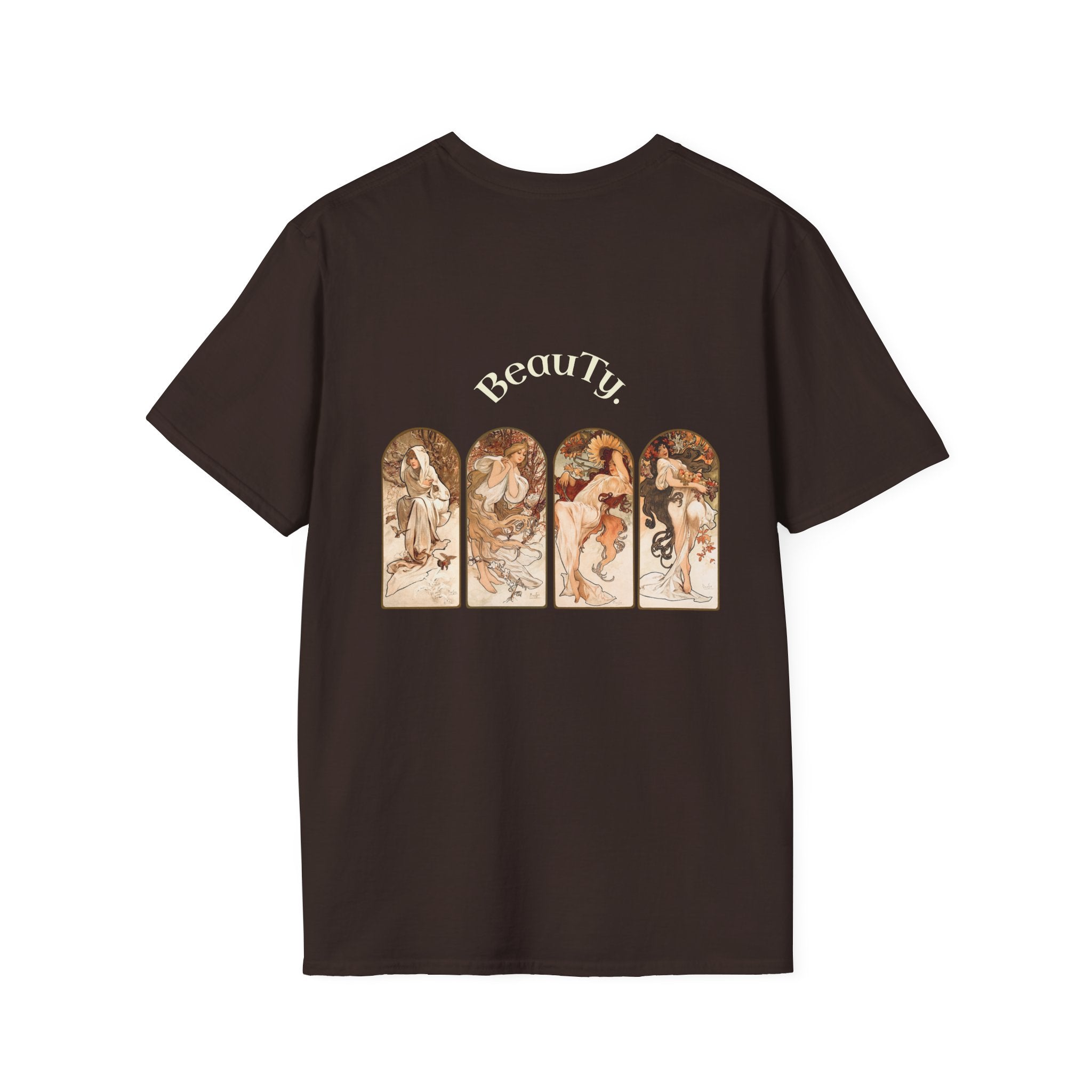Art Nouveau Floral Goddess T-Shirt — Vintage Portrait Tee