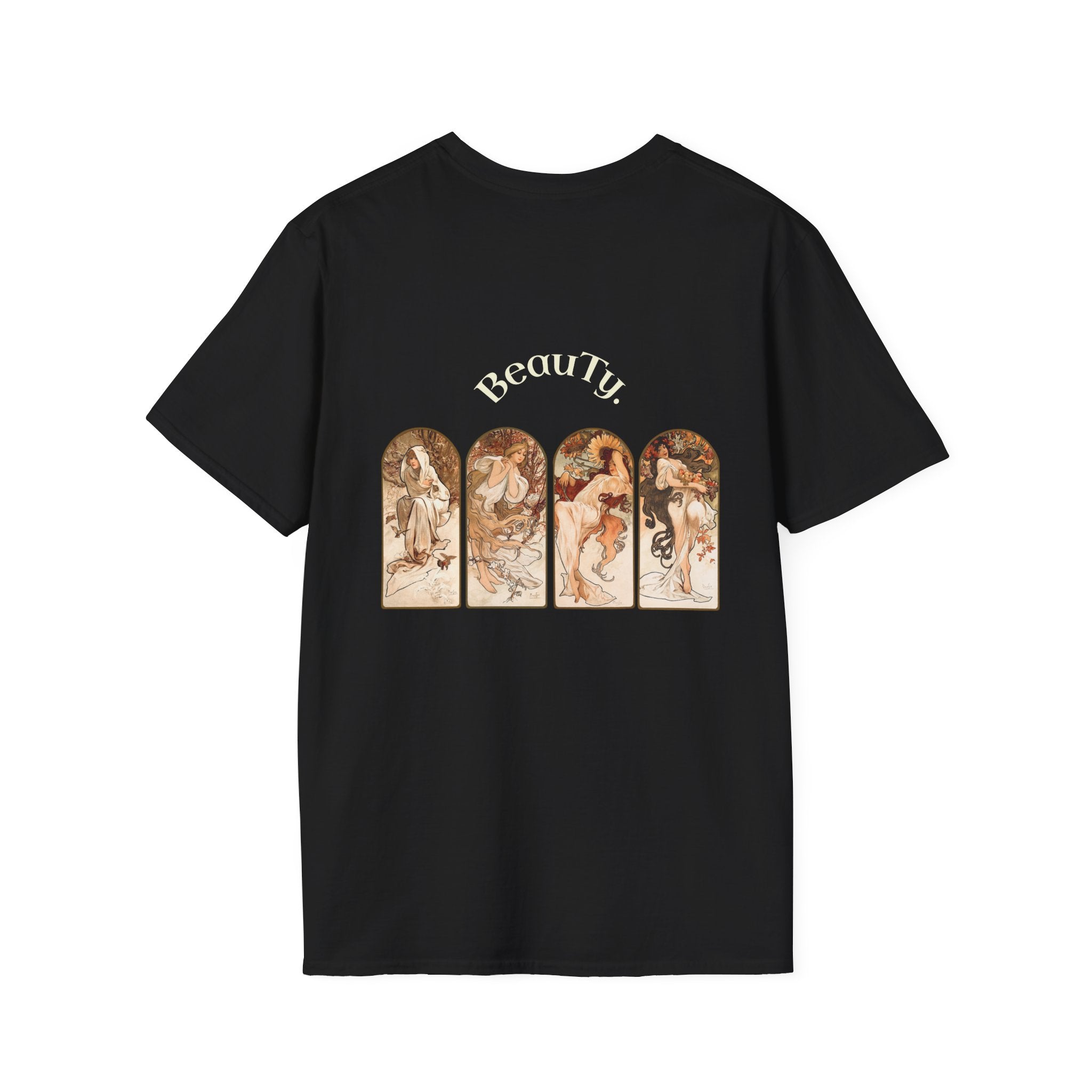 Art Nouveau Floral Goddess T-Shirt — Vintage Portrait Tee