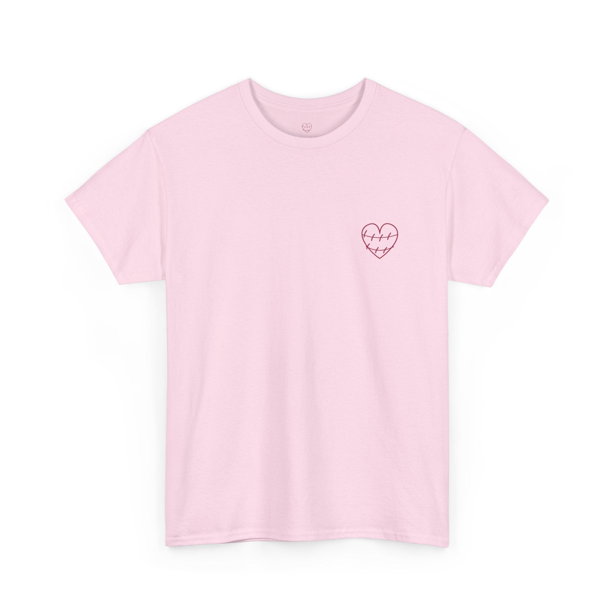 Heart Script Tee — 'Love Me Back Together' Minimalist Cotton T-Shirt