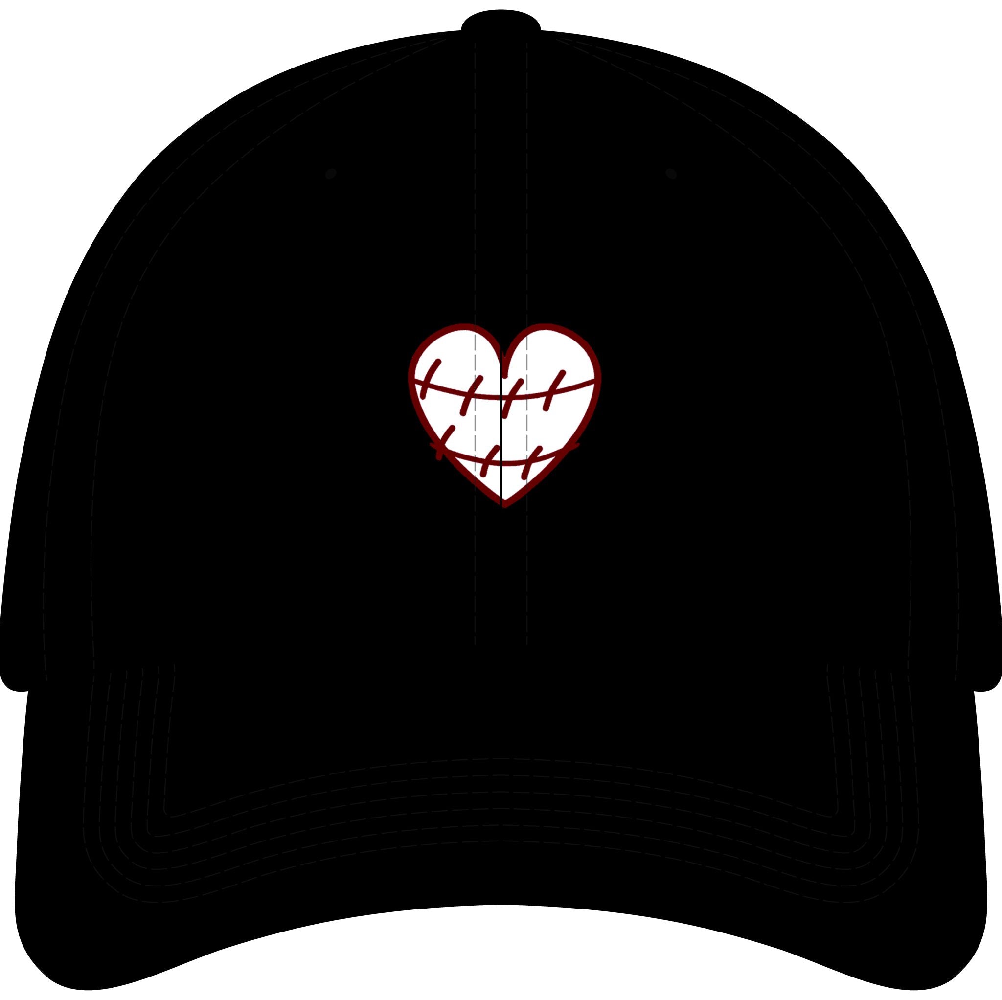 Personalized Baseball Heart Cap — Youth Adjustable Love Baseball Hat