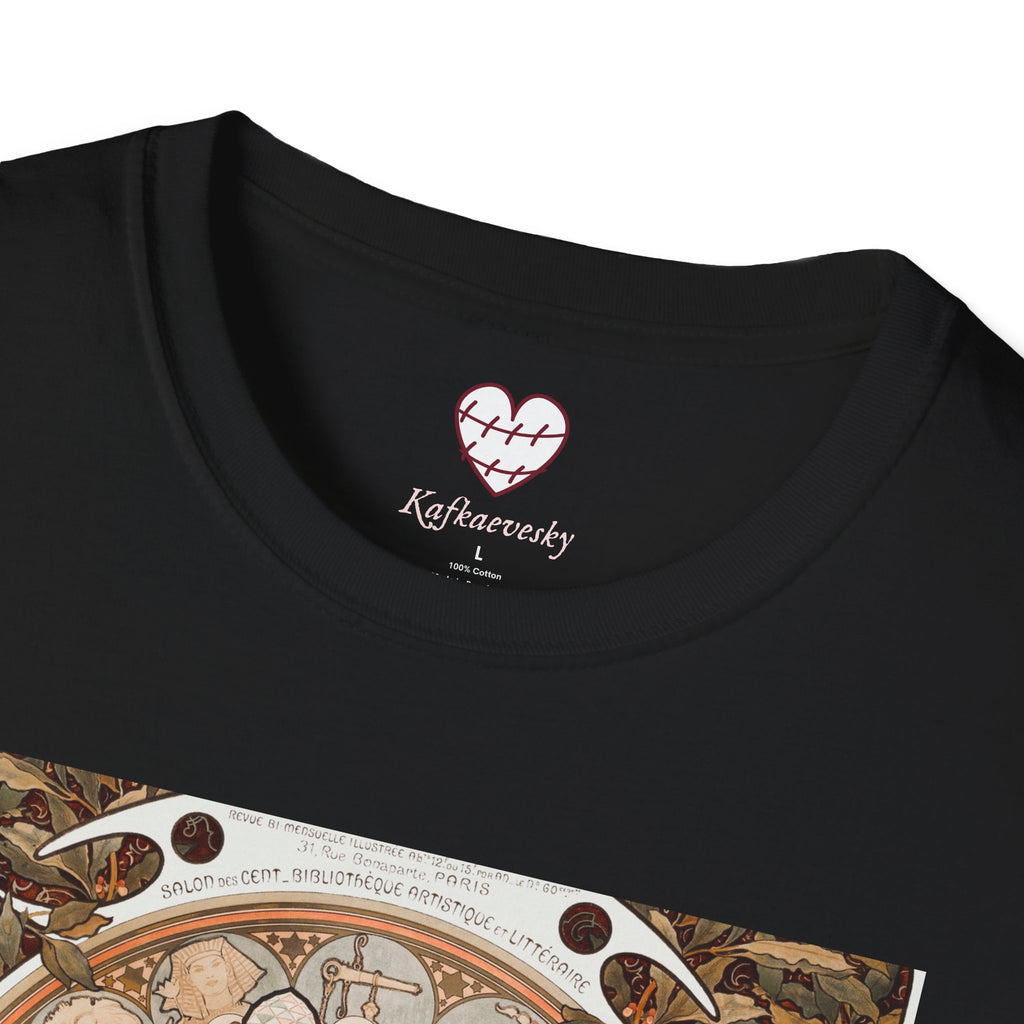 Art Nouveau Floral Goddess T-Shirt — Vintage Portrait Tee