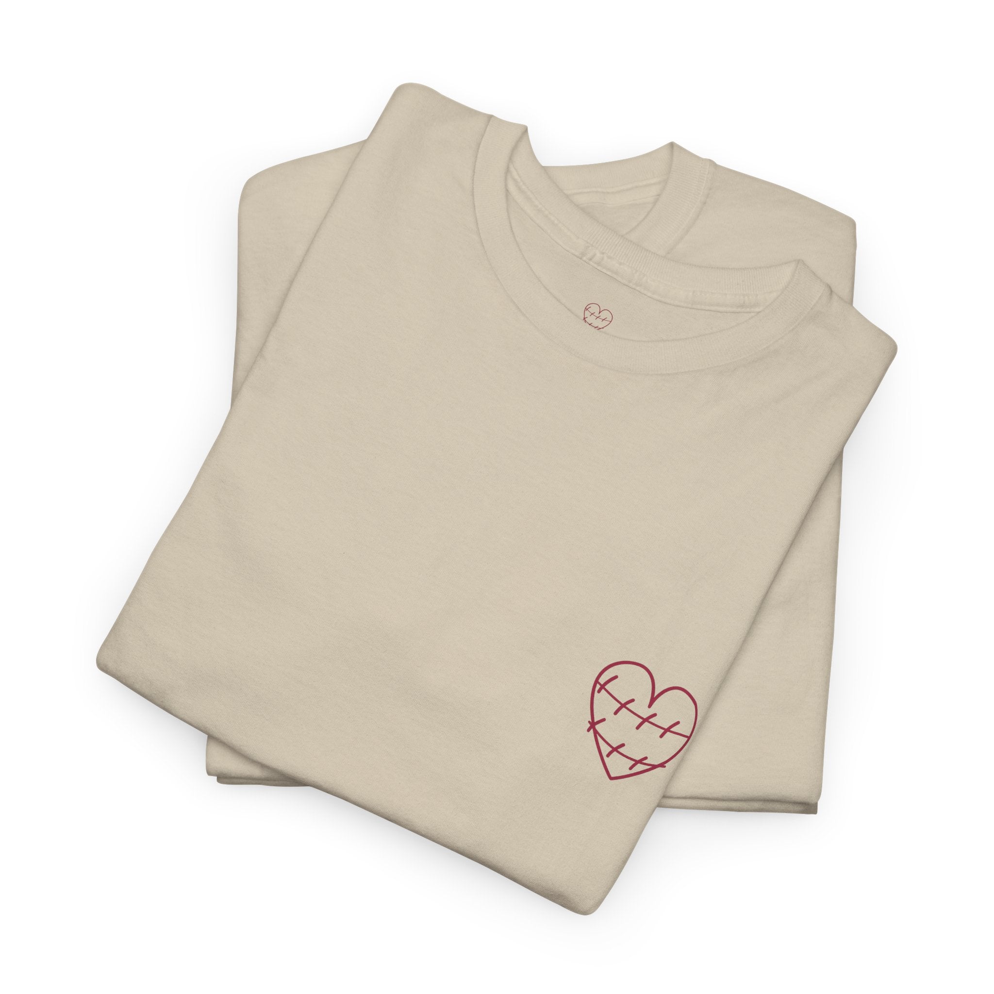 Heart Script Tee — 'Love Me Back Together' Minimalist Cotton T-Shirt