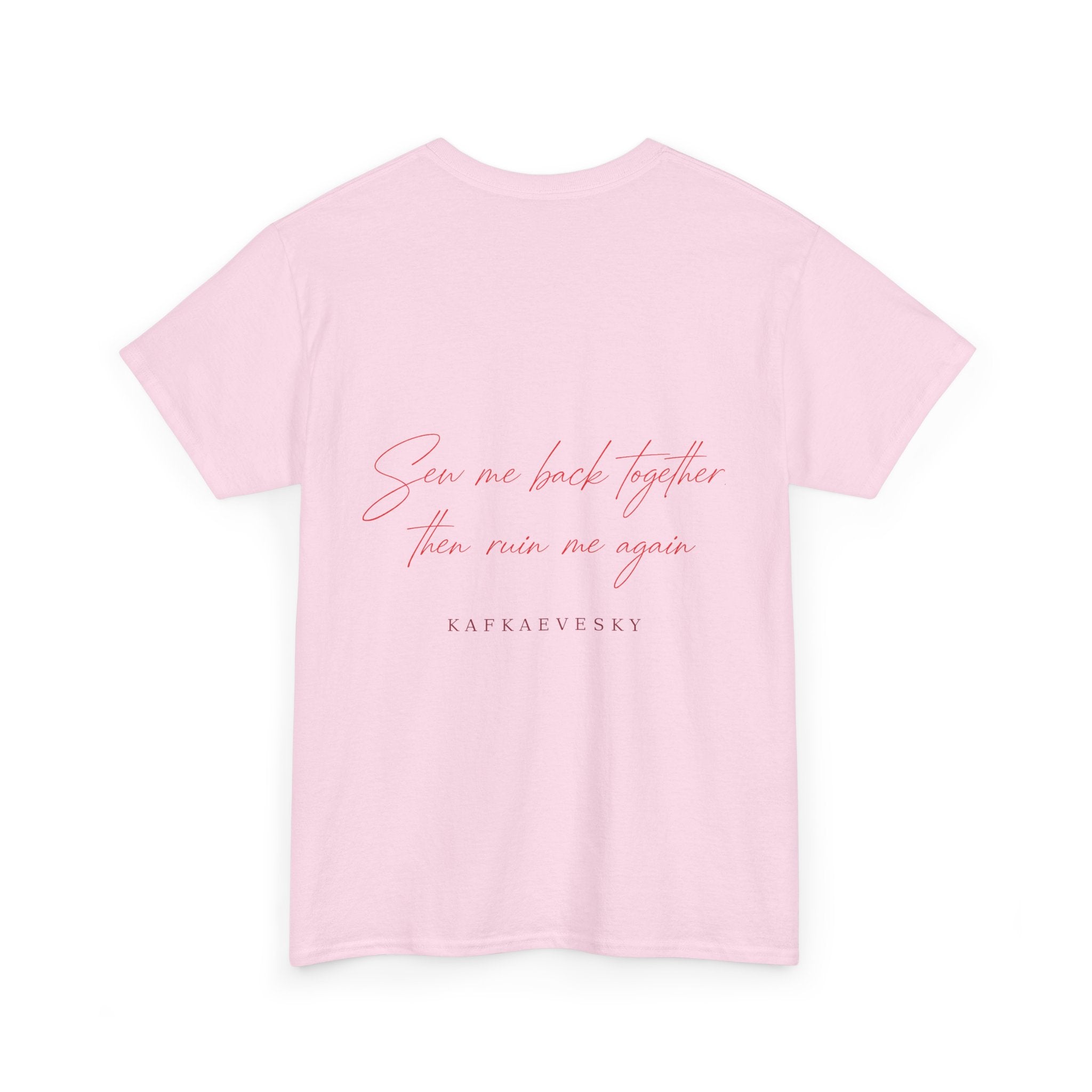 Heart Script Tee — 'Love Me Back Together' Minimalist Cotton T-Shirt