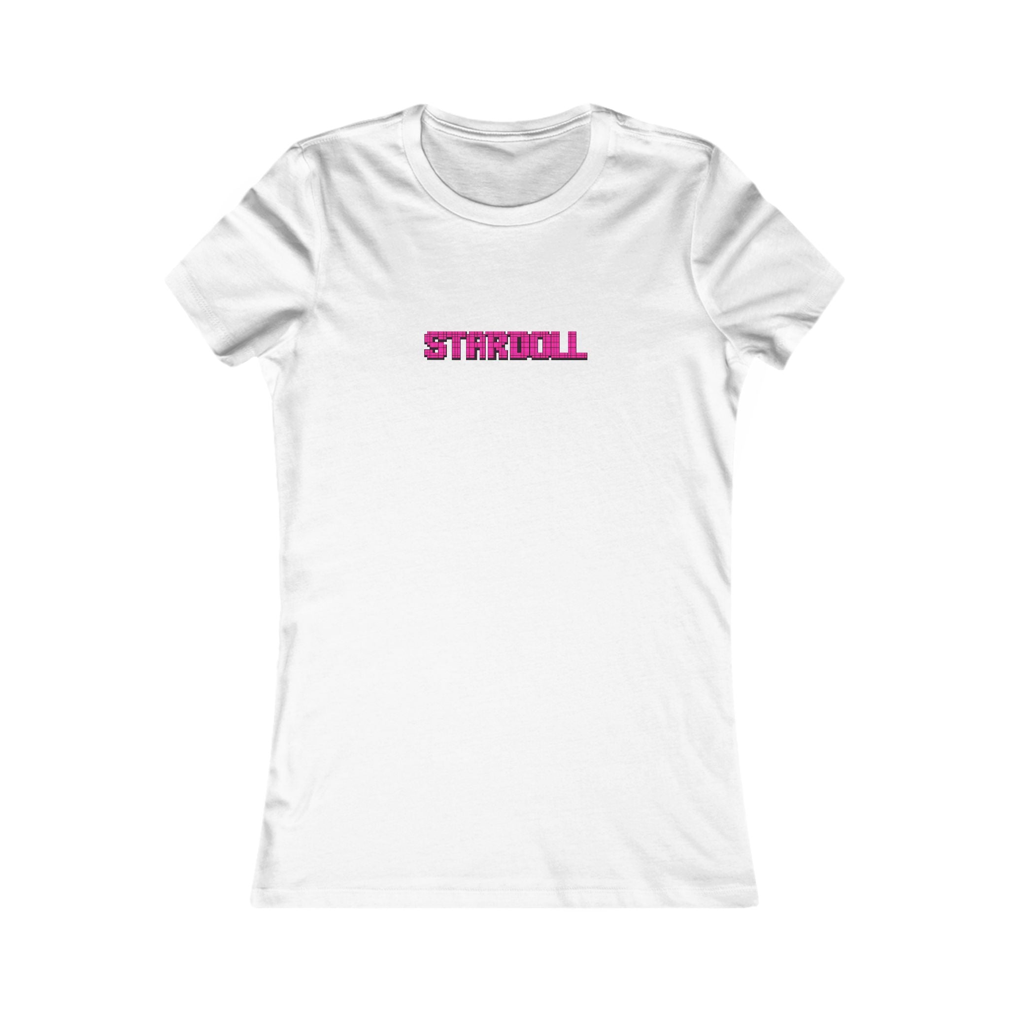 STARDOLL™ Pixel Logo Baby Tee | Y2K Aesthetic Fitted Women's T-Shirt | Minimal Pink Graphic Top