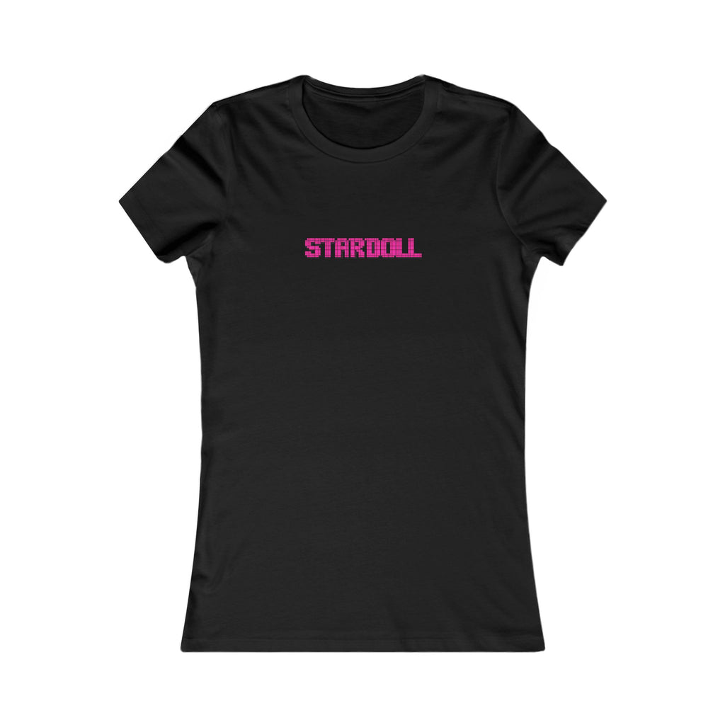 STARDOLL™ Pixel Logo Baby Tee | Y2K Aesthetic Fitted Women's T-Shirt | Minimal Pink Graphic Top