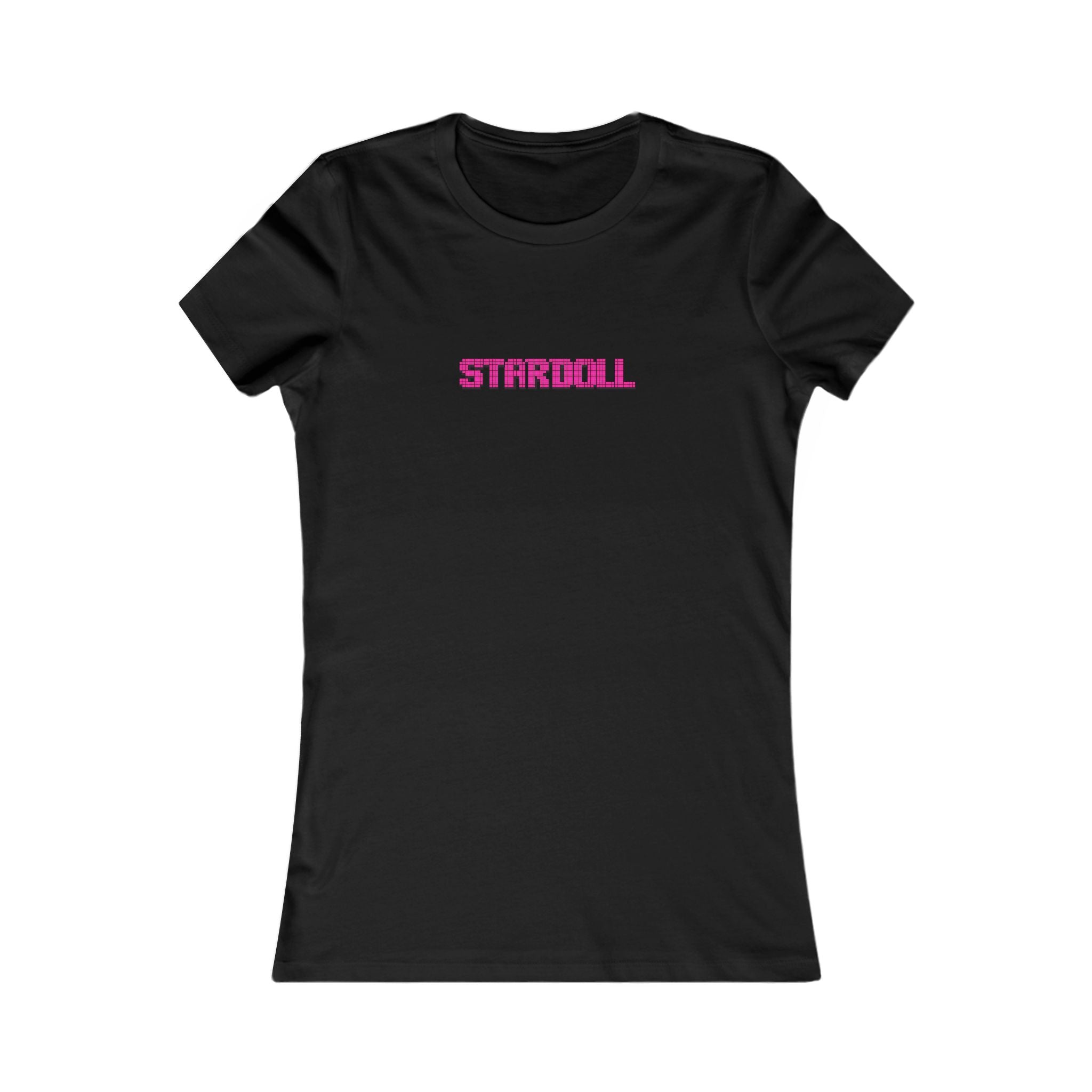 STARDOLL™ Pixel Logo Baby Tee | Y2K Aesthetic Fitted Women's T-Shirt | Minimal Pink Graphic Top