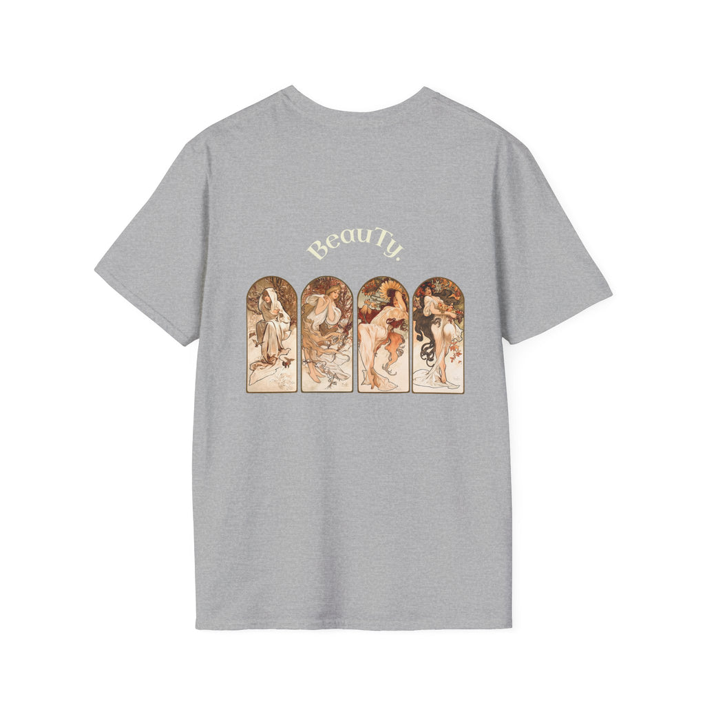 Art Nouveau Floral Goddess T-Shirt — Vintage Portrait Tee