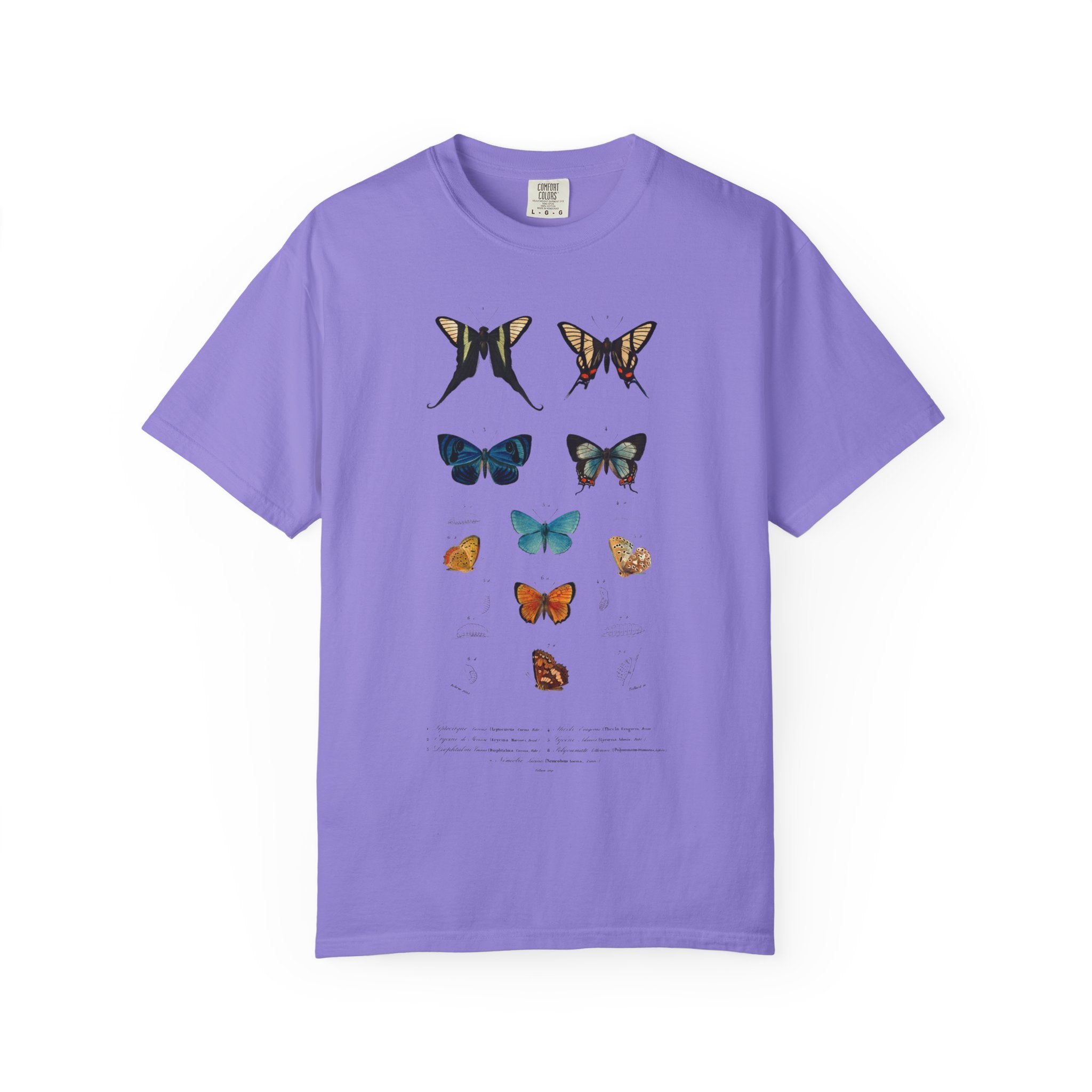 Butterfly & Floral Bird Tee — Vintage Nature Graphic T-Shirt