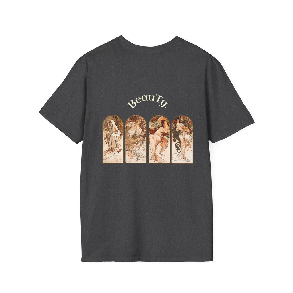 Art Nouveau Floral Goddess T-Shirt — Vintage Portrait Tee