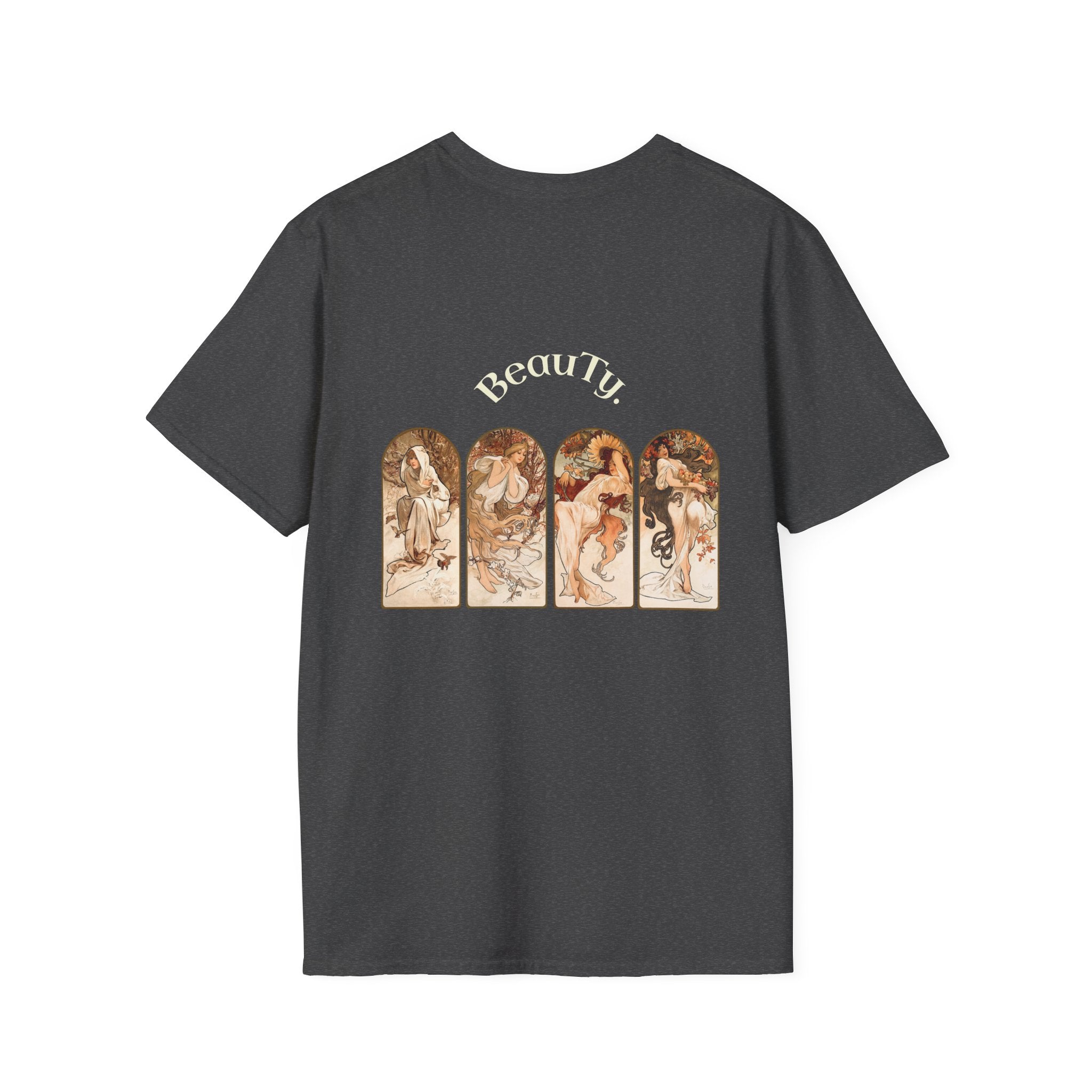 Art Nouveau Floral Goddess T-Shirt — Vintage Portrait Tee