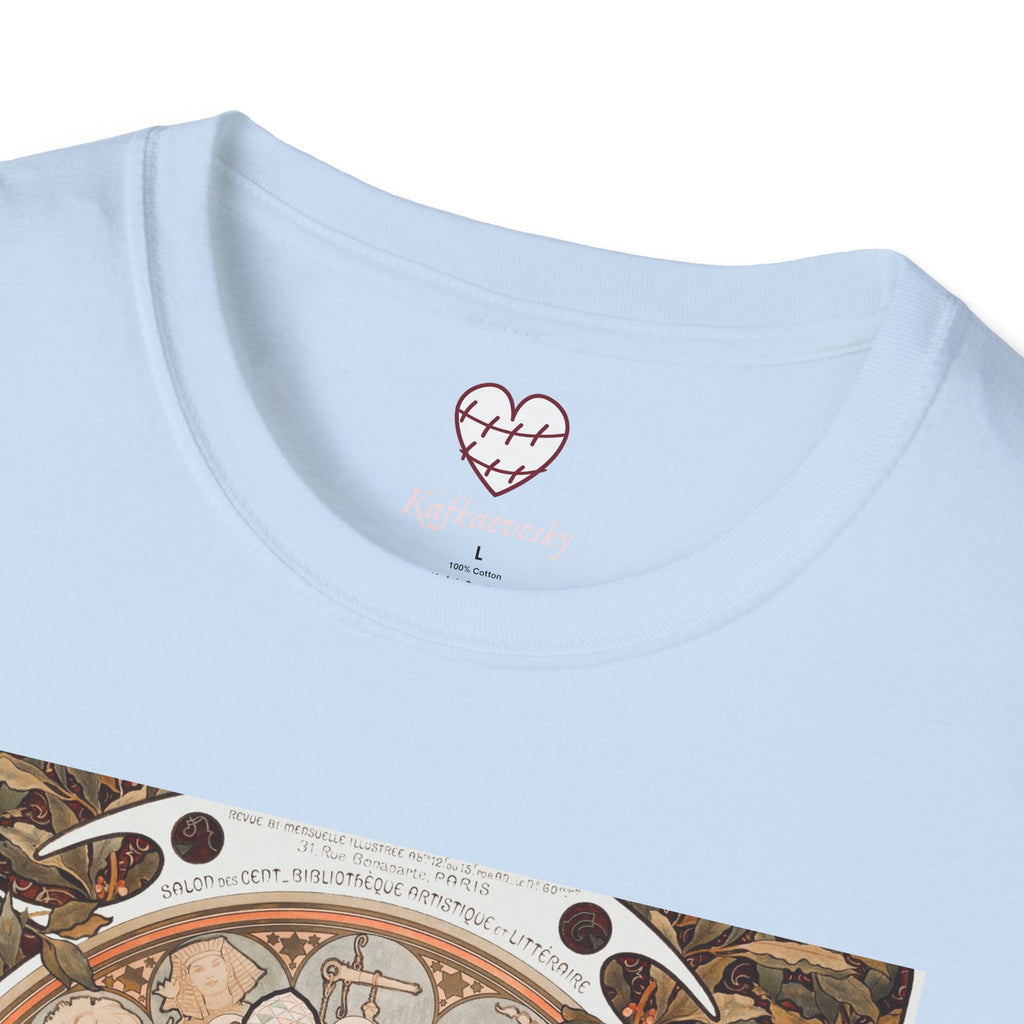 Art Nouveau Floral Goddess T-Shirt — Vintage Portrait Tee
