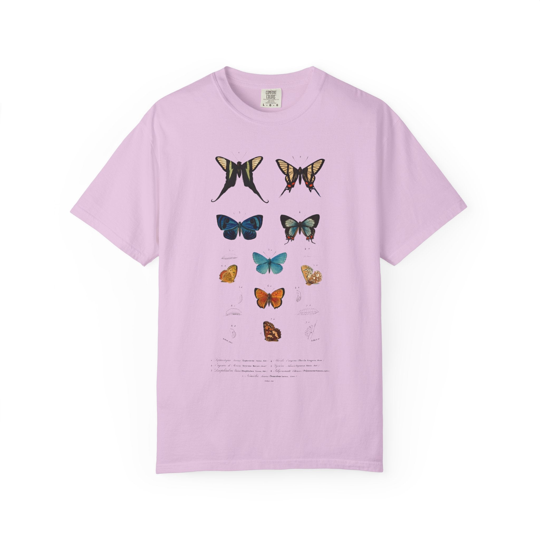 Butterfly & Floral Bird Tee — Vintage Nature Graphic T-Shirt