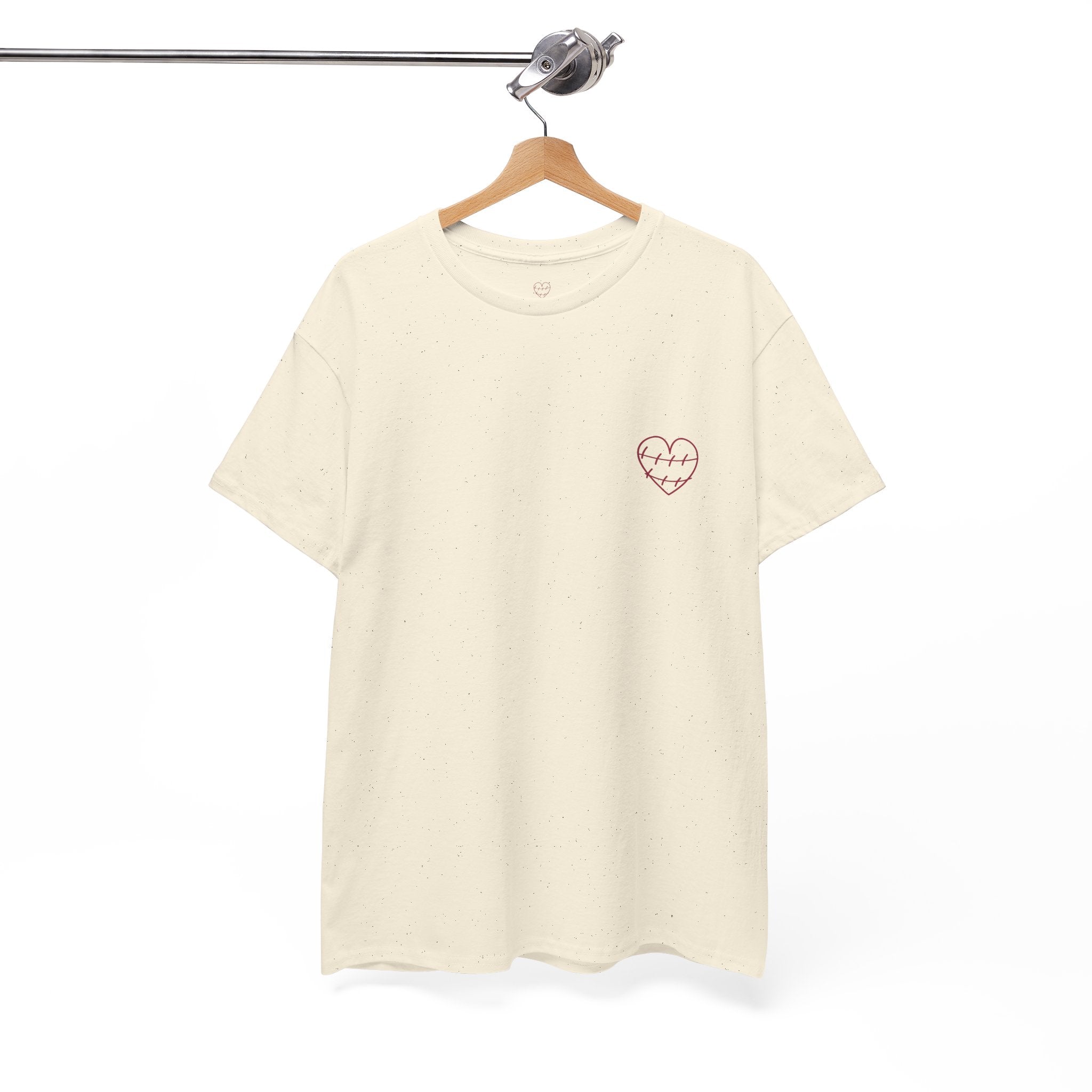 Heart Script Tee — 'Love Me Back Together' Minimalist Cotton T-Shirt