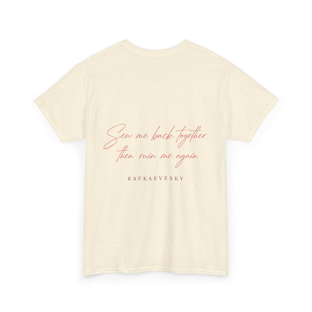 Heart Script Tee — 'Love Me Back Together' Minimalist Cotton T-Shirt