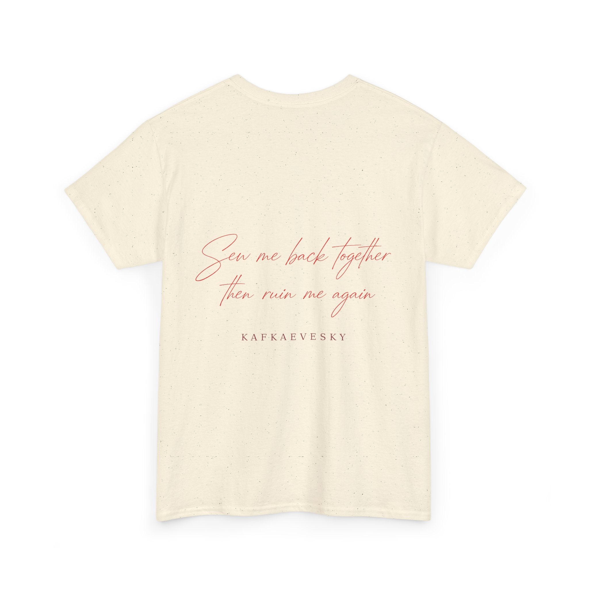 Heart Script Tee — 'Love Me Back Together' Minimalist Cotton T-Shirt